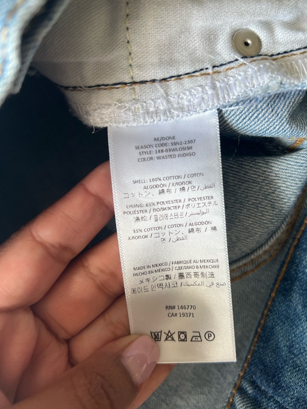 Re/Done Classic Light Blue Straight-Leg Jeans see pictures for measurements - Picture 9 of 13